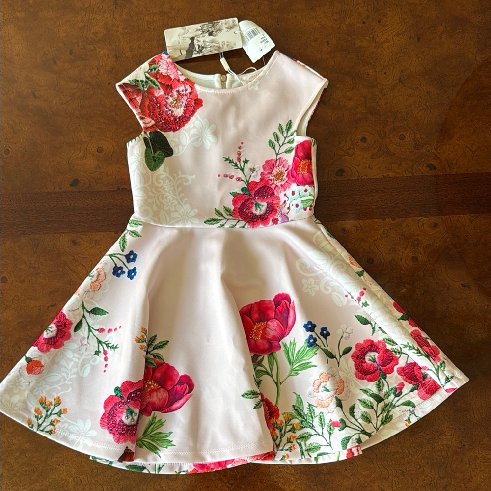 Hannah Banana Floral Girls Dress